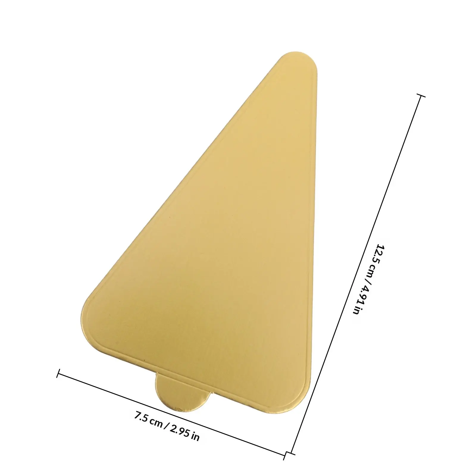 50Pcs Triangle Gold Cake Base Boards Mousse Cake Pads Food Safe Pastry Paper Elegant Dessert Display for Bakery Home Use