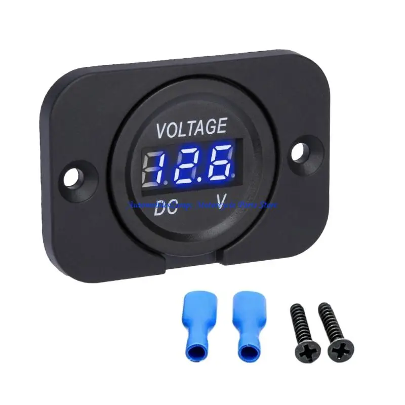 H7BD Bright Digital Gauges LED Voltmeter Panel for 12V And 24V Vehicles Boats