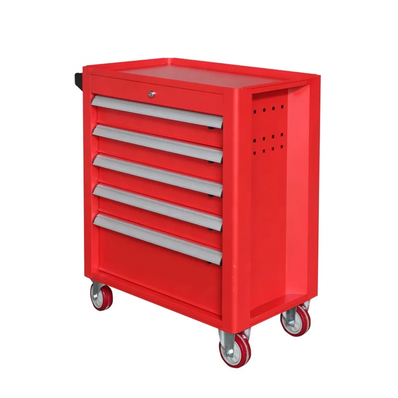 Tool Storage Cabinet Factory Supply 5 Drawers 4 Wheels Metal Tool Chest Roller Cabinet Tool Trolley