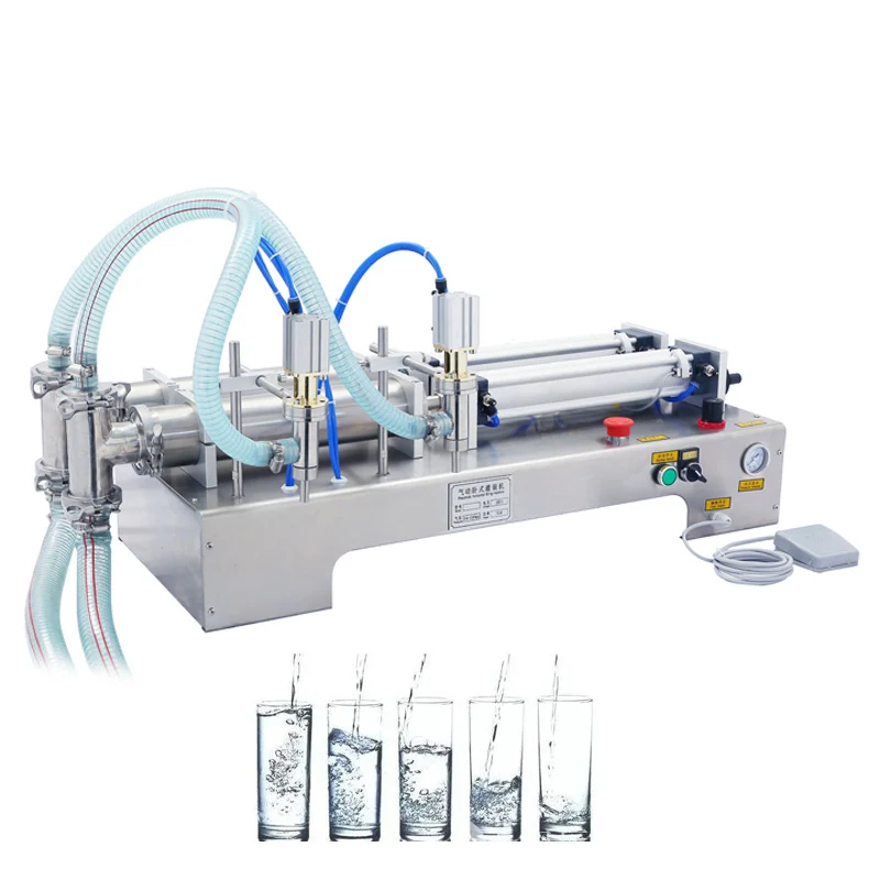 

100-1000Ml Electrical Double Head Horizontal Pouch Beverage Oil Filling Machine Water Filling Machine Liquid Filling Machine