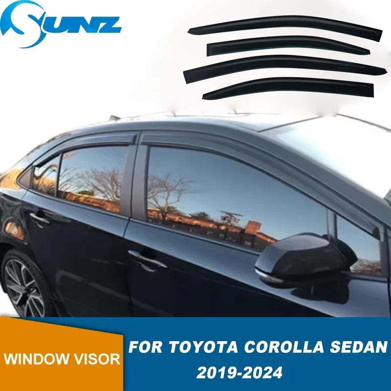 

4PCS Window Deflector For Toyota Corolla Sedan 2019 2020 2021 2022 2023 2024 WindShield Door Visor Sun Rain Guard Awning Shelter