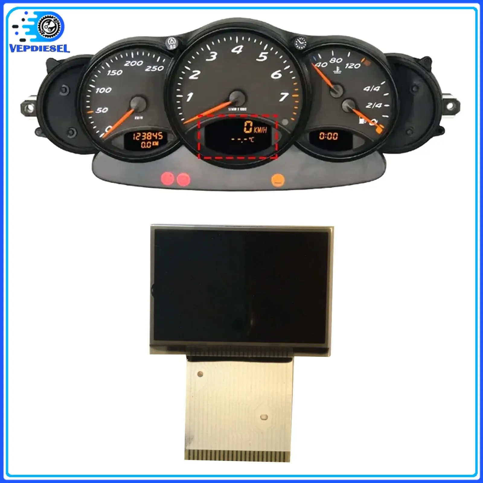 

1 шт. средний дисплей версии KM 110.008.721 9866411060570C 110.008.722 9966411130170C для Porsche 911 996 Boxster 986 1996-2002