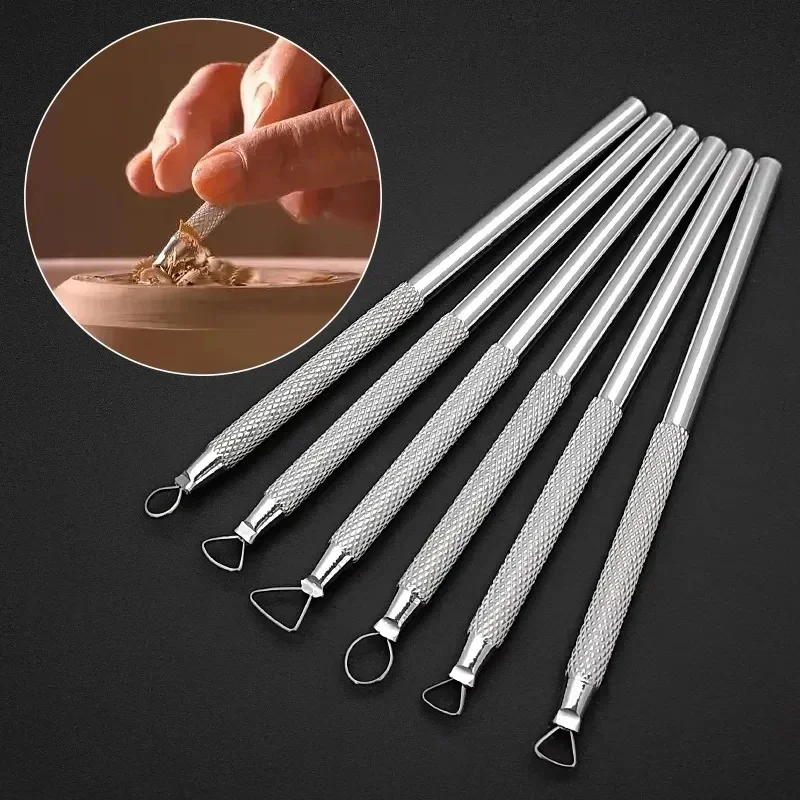 Rutschfeste Tonmodellierwerkzeuge – 6-teiliges ergonomisches Aluminium-Werkzeugset, das sich nicht verbiegt, unverzichtbar für feine Polymer-Details – Detail 3
