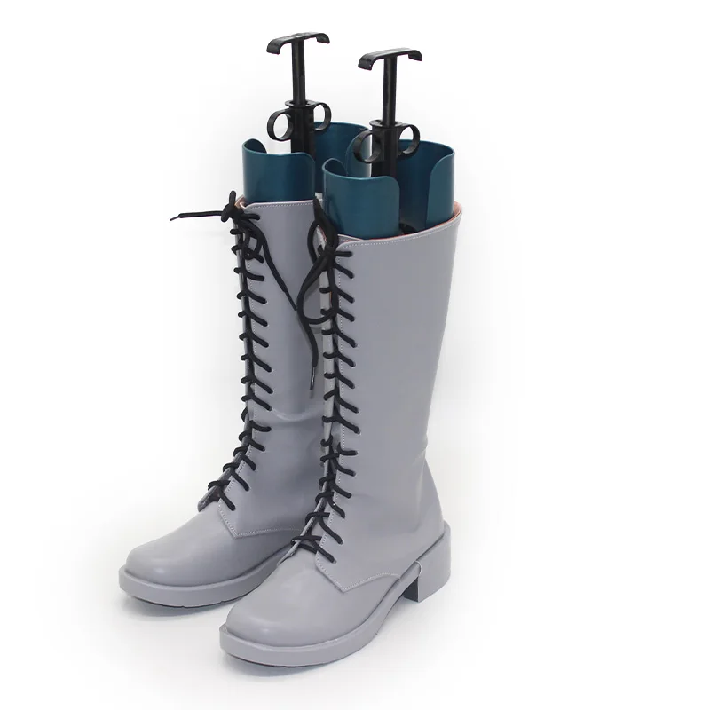 MetalGear Solid Delta Snake Eater The Boss Mercury Lady Voyevoda Cosplay Shoes Gray Handmade Faux Leather Halloween Party Boots