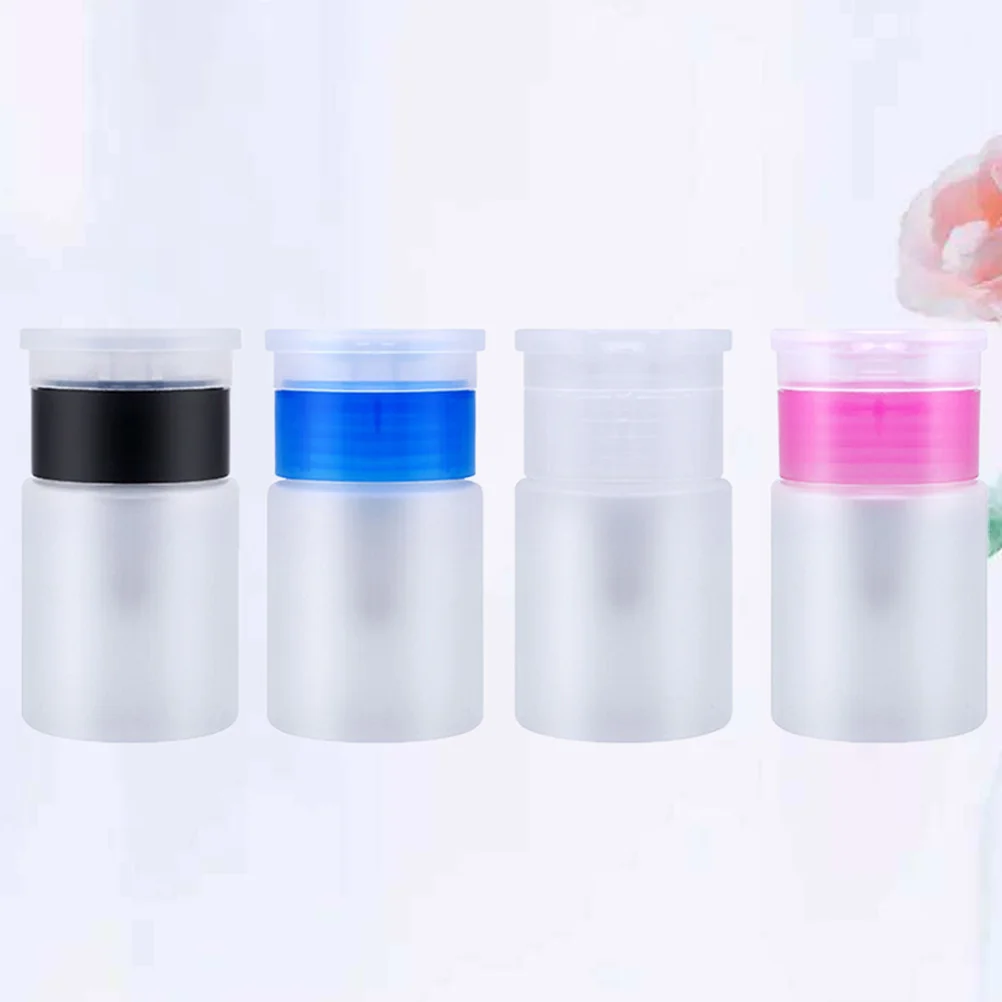 

4 Pcs Portable Refillable Bottle Empty Clear Nail Polish Makeup Travel Shampoo Dispenser