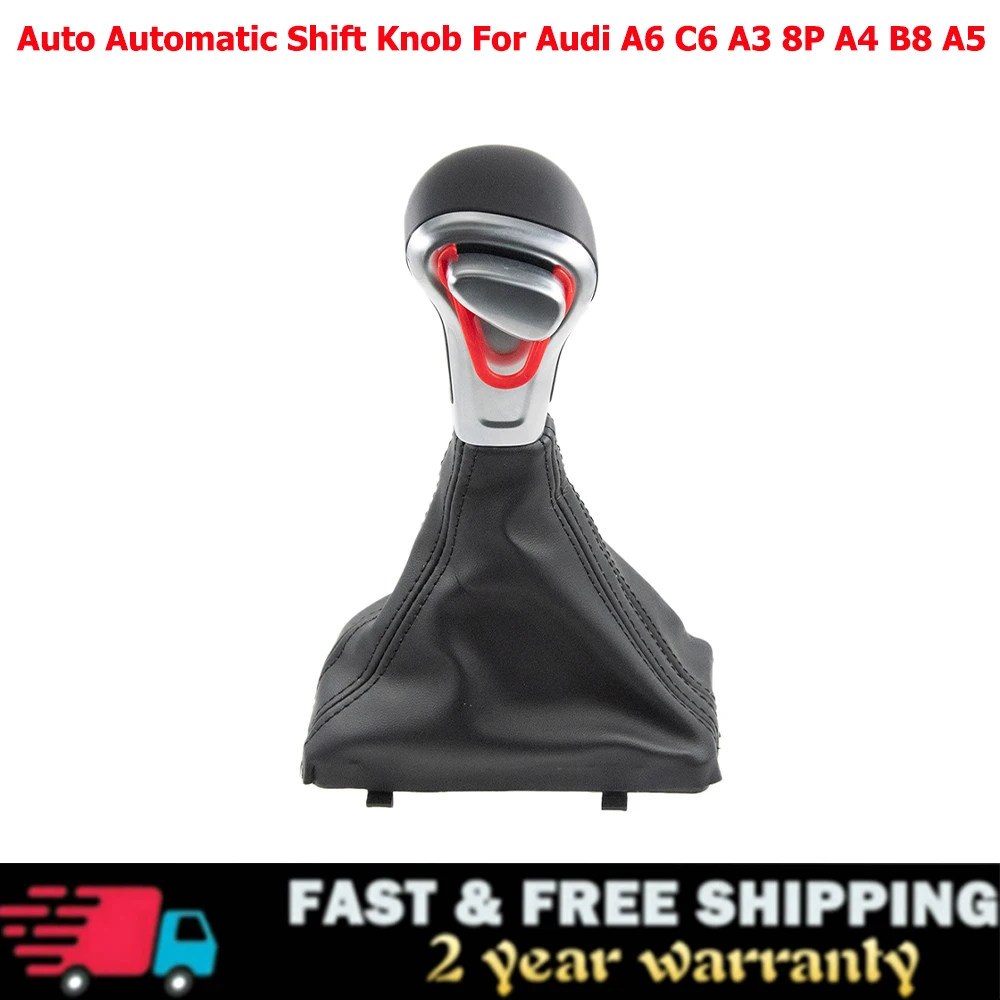 Auto Automatic Shift Knob For Audi A6 C6 A4 B8 A5 Q5 2009 2010 2011 2012 2013 2014 Gear Shift Knob Boot