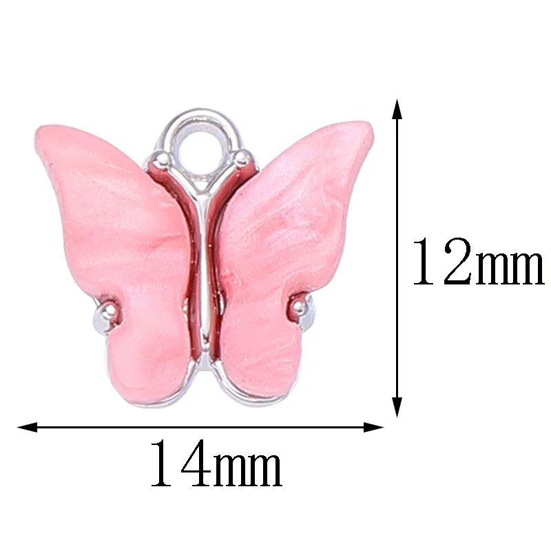 20Pcs 14x12mm Colorful Resin Animal Butterfly Pendants For Jewelry Making Pendants Necklaces Earrings DIY Handmade Accessories