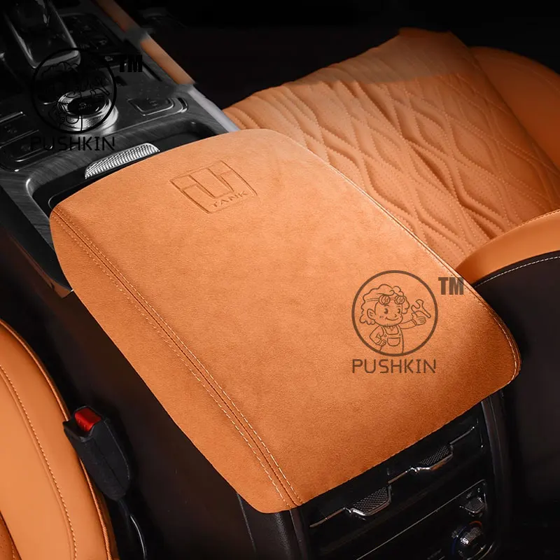 

For Tank 500 2025 2024 2023 2026 Car Armrest Box Leather Cover Suede Central Armrest Box Pad Protective Cover Accessories