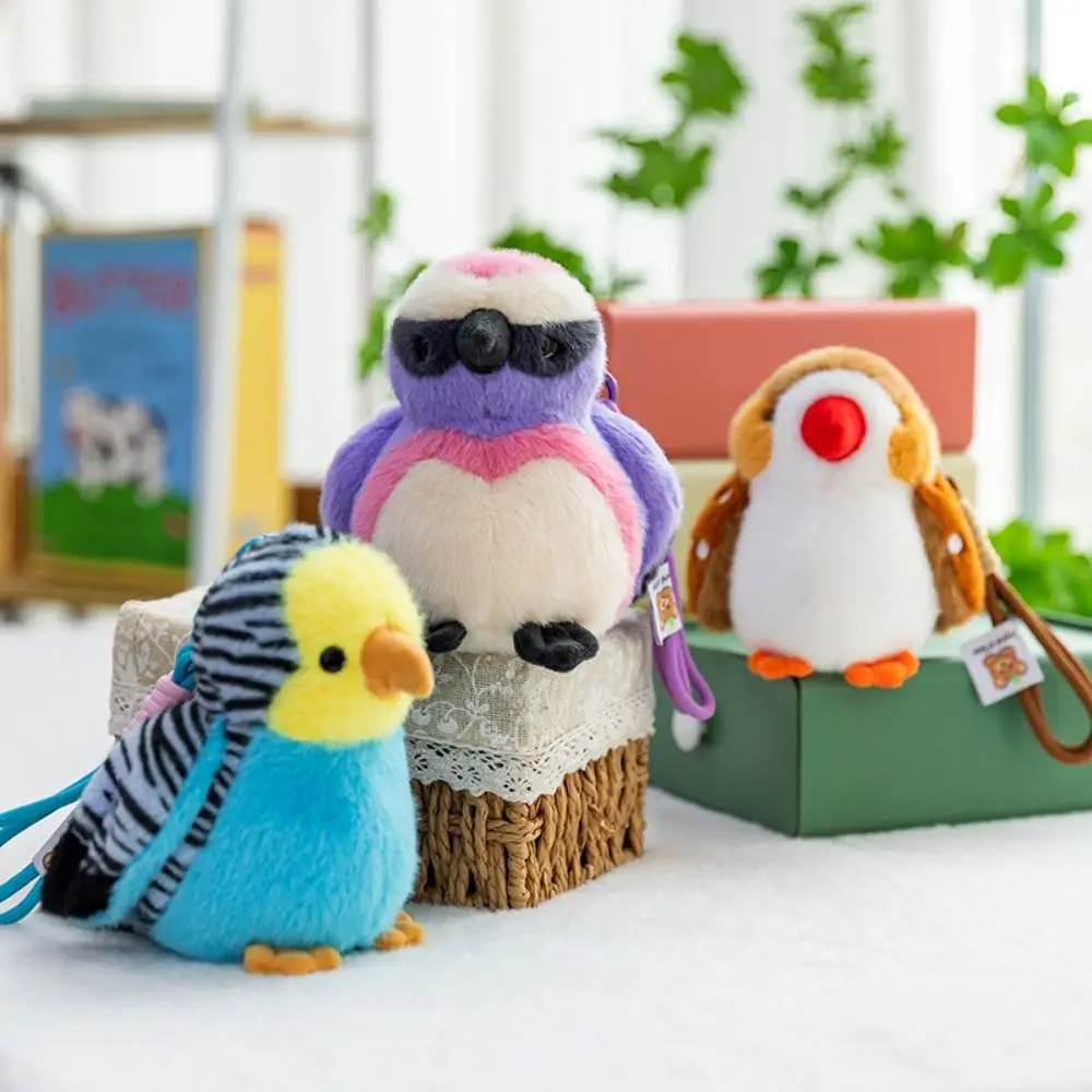 

10 Styles Cute Animal Bird Keychain Simulation Realistic Bird Doll Pendant Sparrow Kawaii Furry Birds Keyrings Boys and Girls