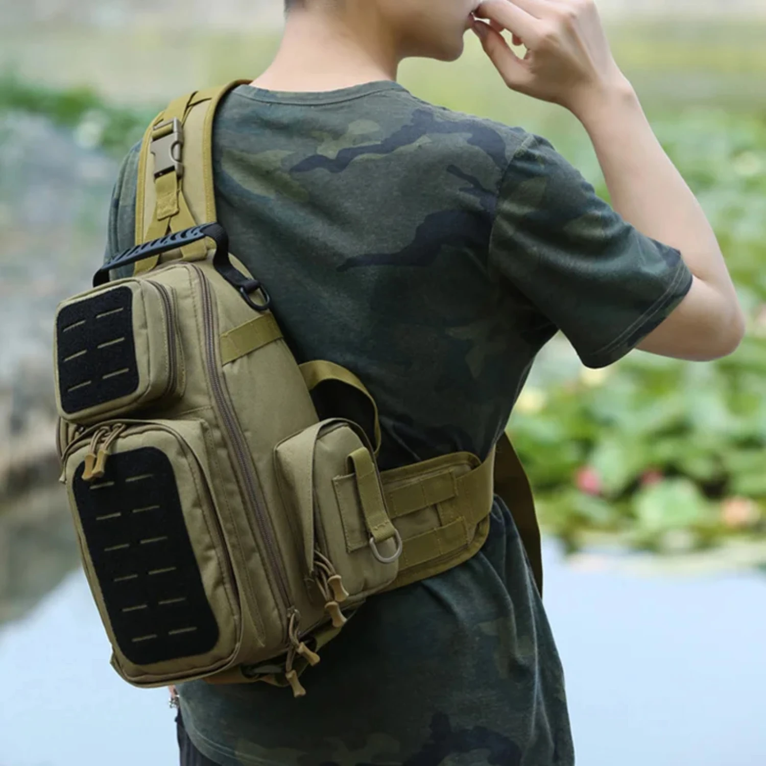 

Fishing Chest Men's Mutifunction Travel Handbag Large Capacity Camera Bags Outdoor Casual Camping Shoulder Backpack