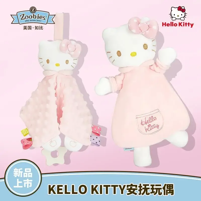 Sanrio Hello Kitty Baby Comforter Toys Plush Doudou Bebe Baby Rattles Stuffed Animals Plush Toy Sleeping Baby Hello Kitty Toy