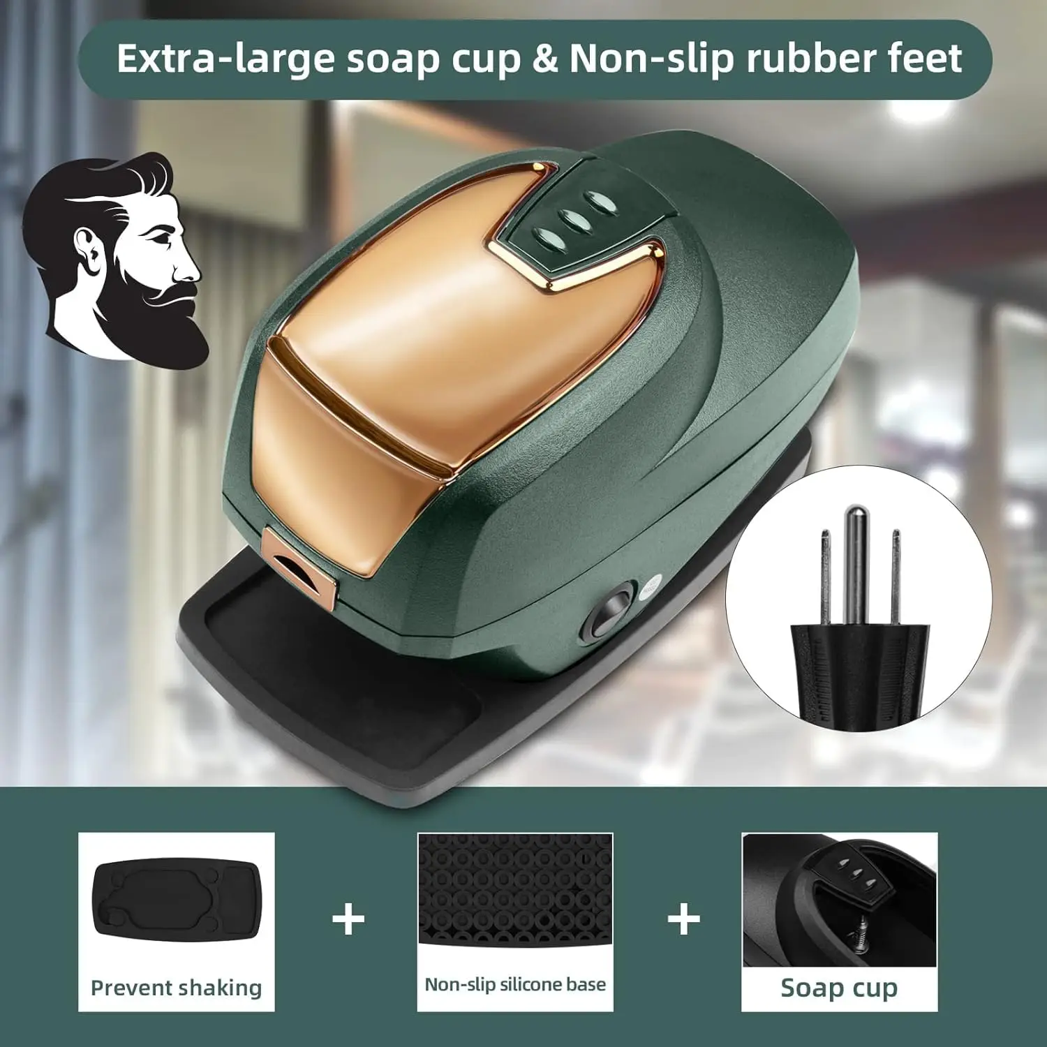Hot Lather Machine For Rich Foam Electric Shaving Cream Warmer And Foaming Machine With Anti Slip Pad For Salon Barbershop