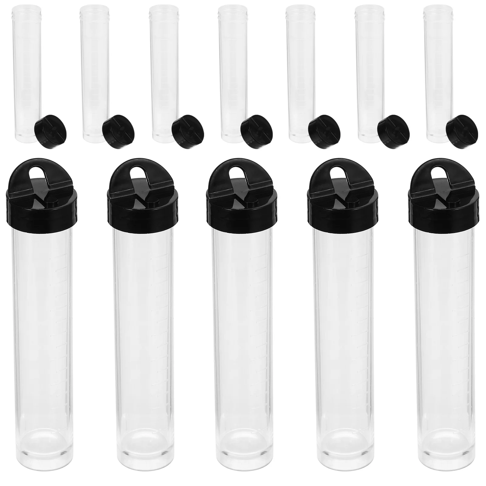 

12pcs Plastic Test Tube 10Ml Leak-Proof Small Vials With Lid For Liquid Sampling Lab Home Use Clear Storage Vial Container