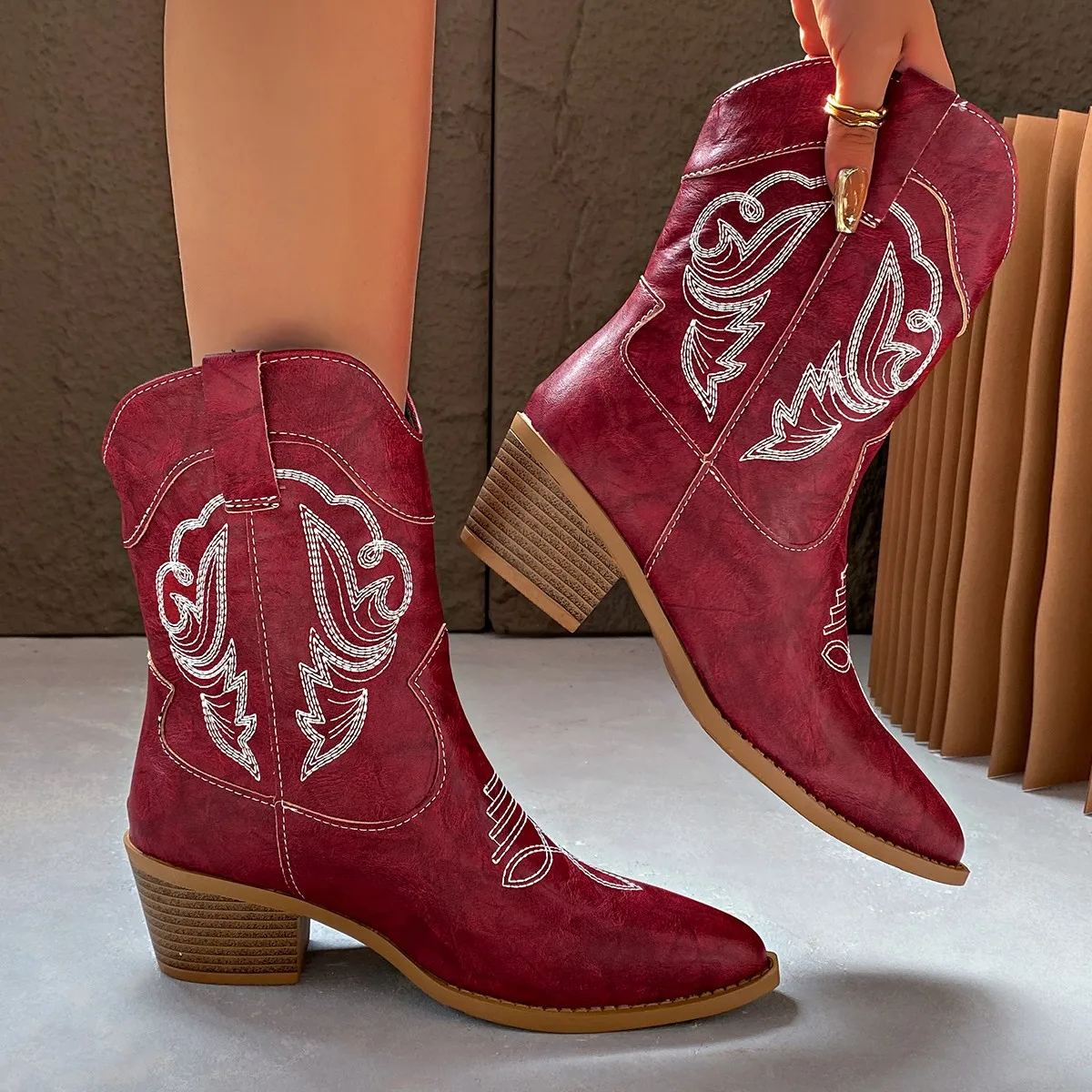 Nuevo Botas de mujer 2025, zapatos planos de invierno de talla grande para mujer