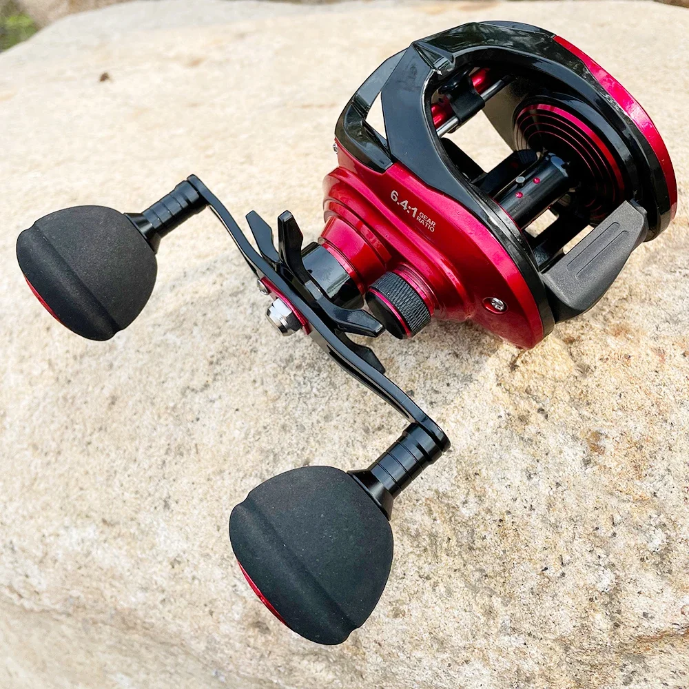 Deep Spool Sea Jigging Fishing Reel Long Casting Carbon Fiber Frame 8+1BB 6.4:1 Gear Ratio Big Game Baitcasting Fishing for Carp