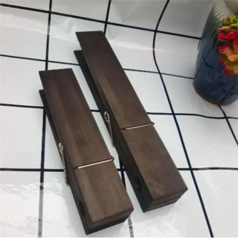 ABKS-Clothes Peg Bath Towel Holder Wall Mounted Non-Slip Wooden Towel Holder For Hanging Multipurpose Easy Installation