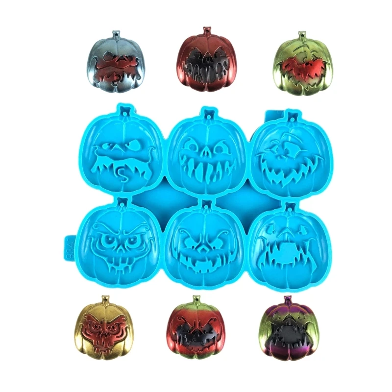 Halloween Resin Mold DIY Epoxy Pumpkin Pendant Silicone Mold Jewelry Making 3XUA