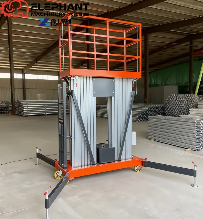 Single Column Aluminum Alloy Lifting Platform Heavy Duty For Construction And High Ceiling Maintenance