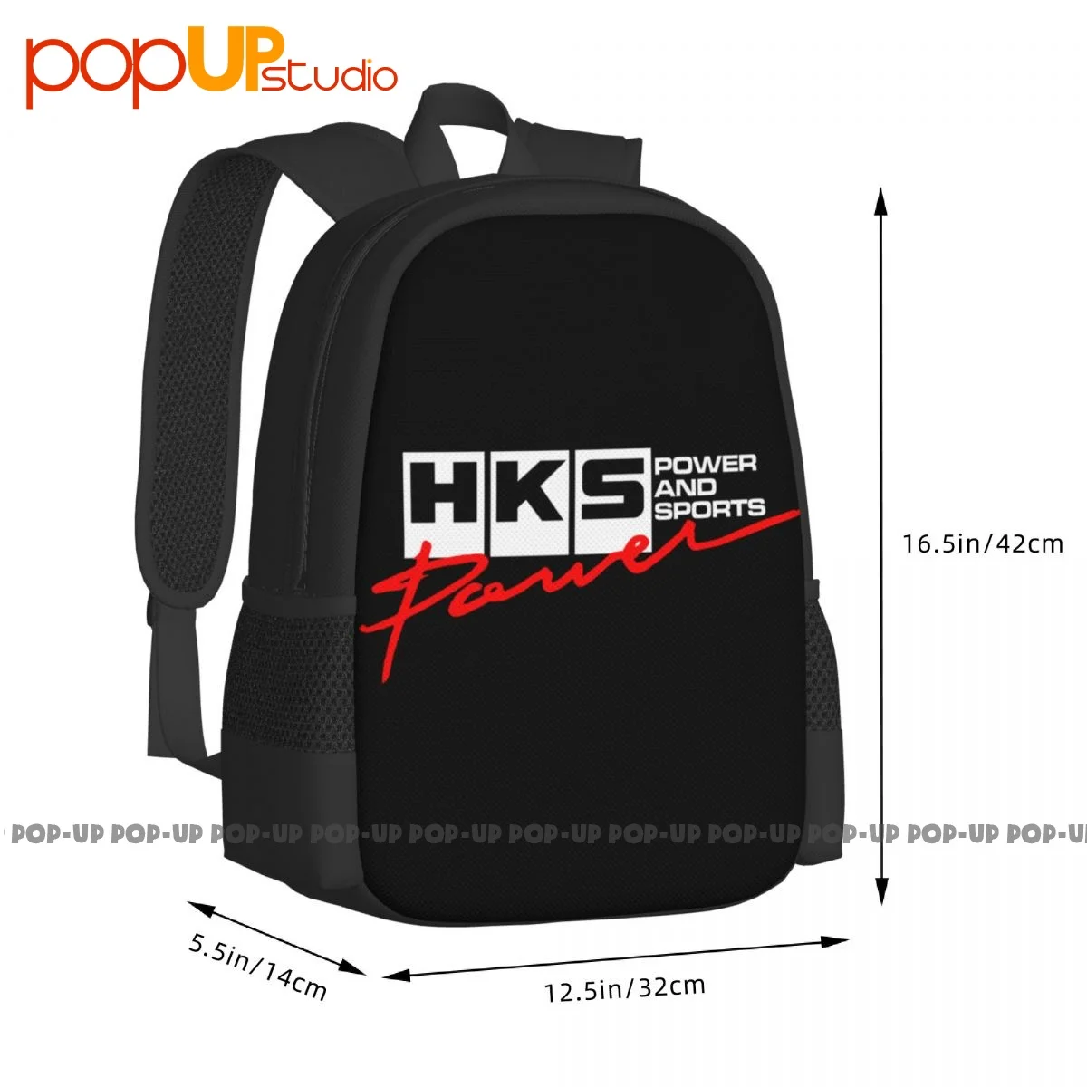 Jdm Hks Power And Sports Japanese Style Logo Backpack Large Capacity School Art Print Sports Style Large Capacity