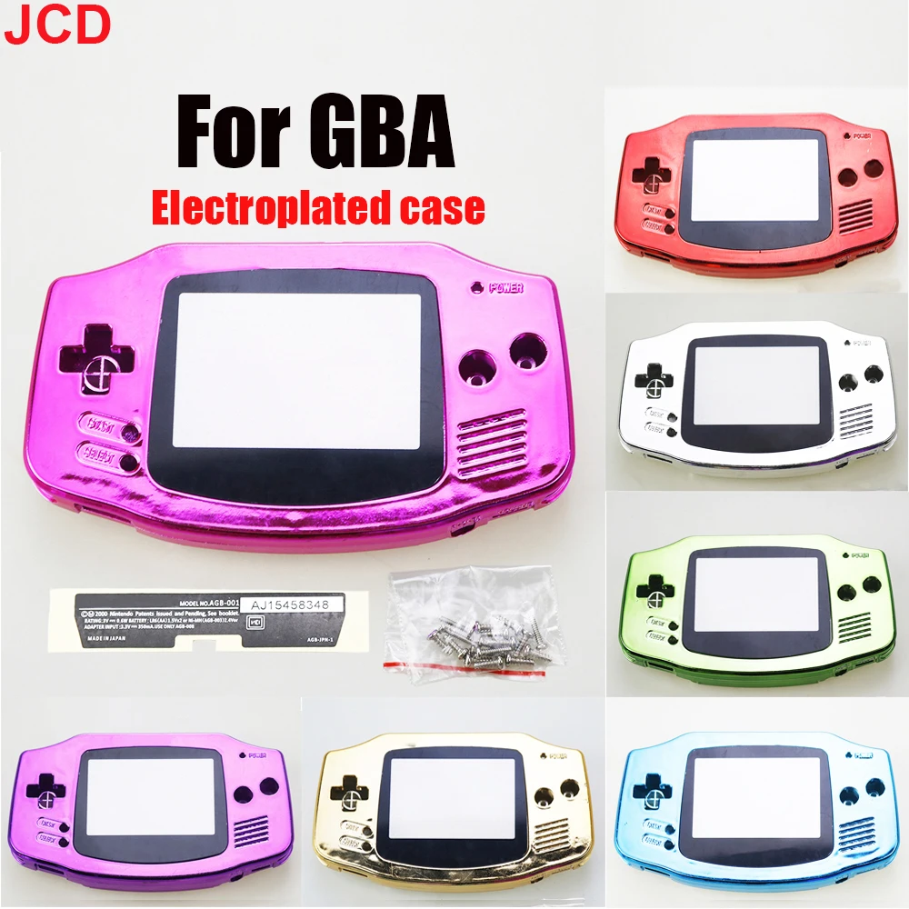 JCD Electroplating For GameBoy Advance Game Console New Housing Shell Sets For GBA Shell Case Cover With Screen Lens And Screw