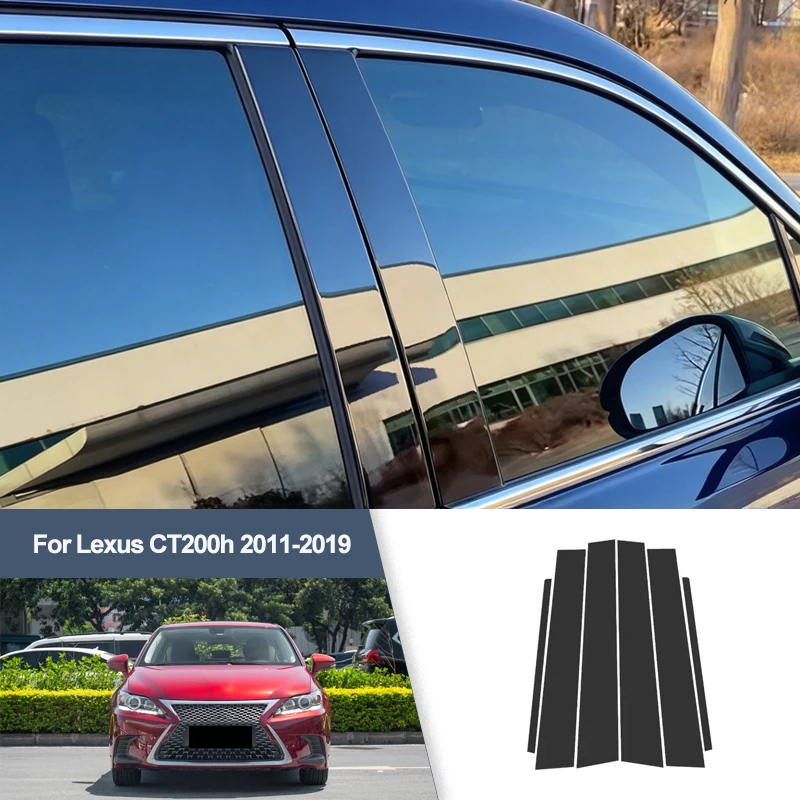 For Lexus CT200h 2011-2019 B/C Pillar Post Stickers PC Window Middle Pillar Trim Decorative Car Exterior Accessories