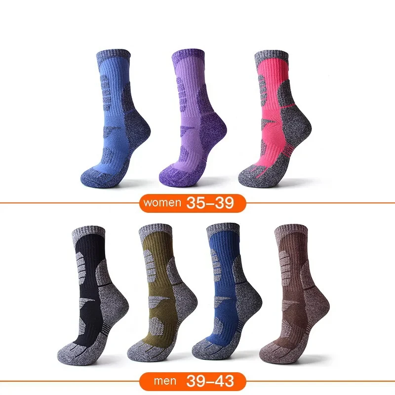 3 Pairs Thicken Winter Warm Socks Men Women Outdoor Sports Socks For Camping Hiking Climbing Ski Thermal Socks Thermococcus M L image 6
