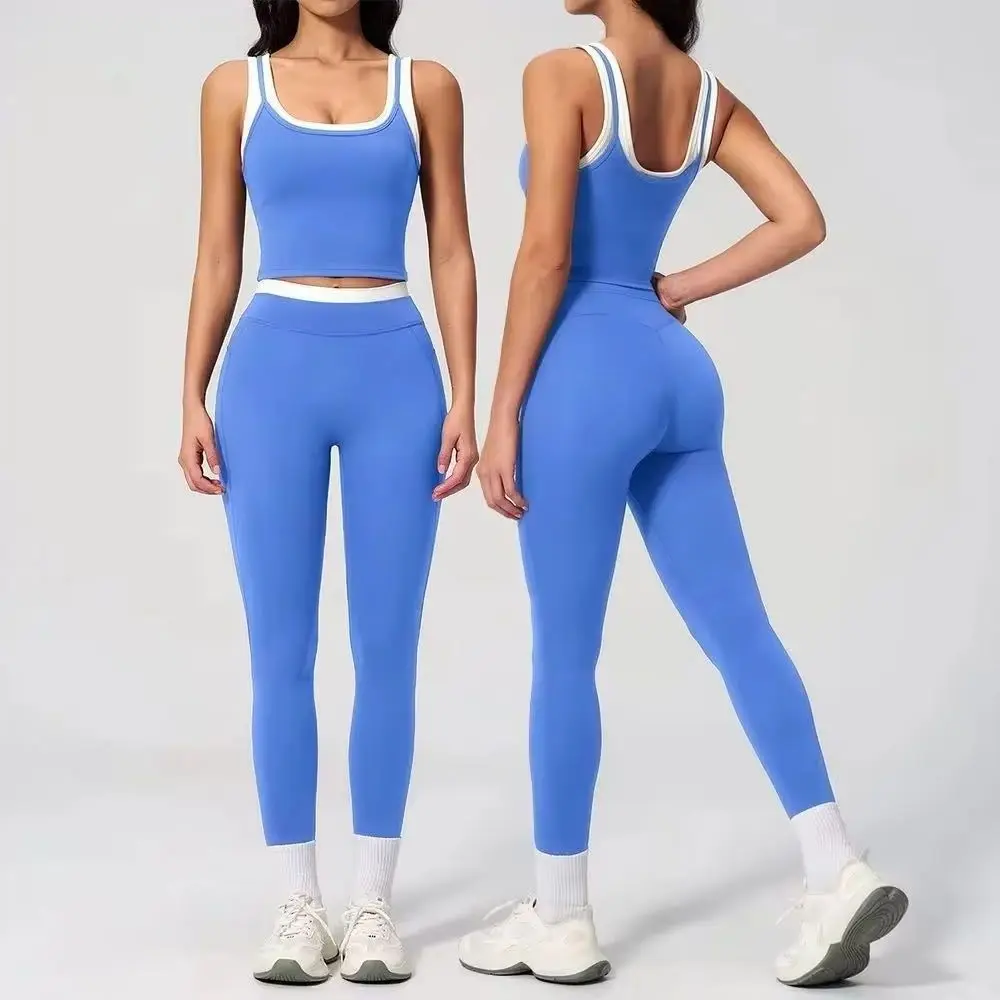 

2 Piece Yoga Clothes Women's Tracksuit Athletic Wear Fitness Suit Gym Outfits Workout Push Up Clothes Sports Bra Leggings Suit