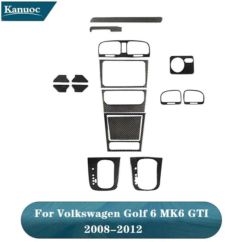 

For Volkswagen VW Golf 6 MK6 GTI 2008 2009 2010 2011 2012 Carbon Fiber Black Stickers Car Interior Decorative Accessories
