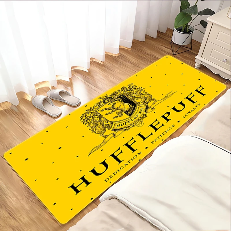 H-Hufflepuff Room Rugs Welcome Mat Bathroom Rug Bath Mats Balcony Kitchen Carpet Foot House Entrance Door Hallway Floor Home