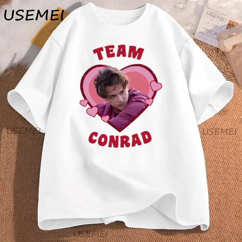 Koszulka Team Conrad Cousins Beach Y2k Bawełniana Krótki Rękaw Okrągły Dekolt TSITP Casual Luźna Miękka Koszulka Graficzna Odzież Damska