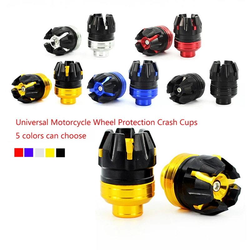 Universal Motocicleta Roda Proteção Bater Copos Colorido Motorbike Bater Protector, Motocross Amortecimento Copos, Moto Acessórios