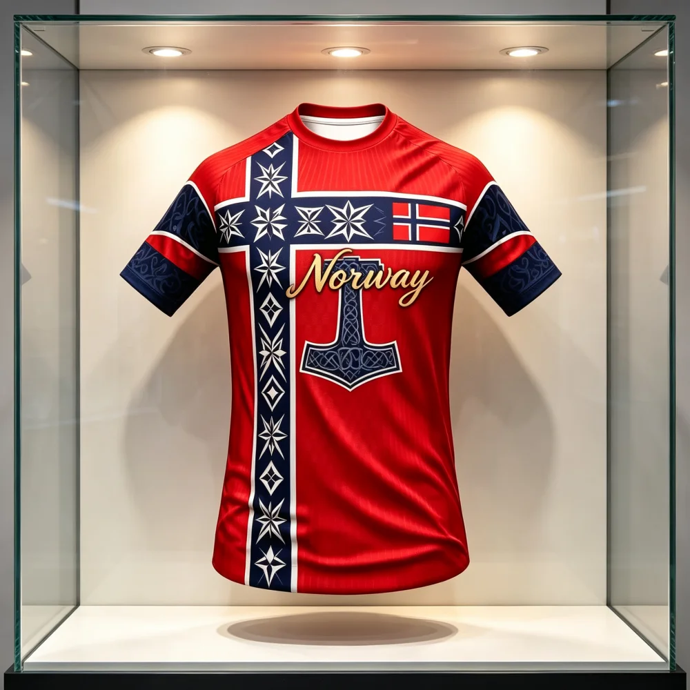 2026 New Norway Cross Design Fan Football Jersey Quick Drying Hot Sale Breathable Comfort Fashion Sports Family Kids Tees