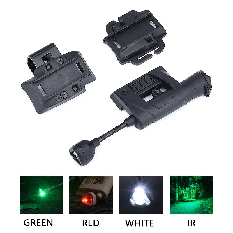 Tactical Headlamp MPLS 4 FAST Helmet Light GEN2 Red Green White IR LED Night Hunting Indicator Signal Light Infrared Illuminator