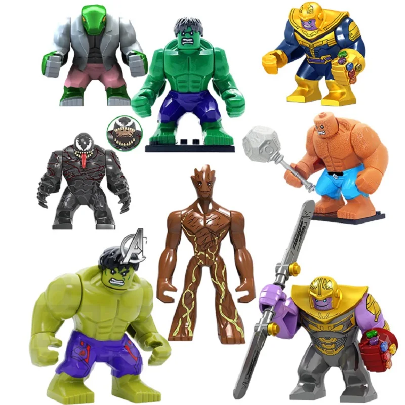 

Marvel superhero building blocks, movable dolls, Hulk, Spider Man, Death Attendant, Iron Man, DC Batman, building blocks, childr