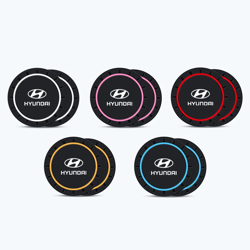 2 pçs porta-copos de silicone do carro anti-deslizamento copo de água esteira de bebida para hyundai