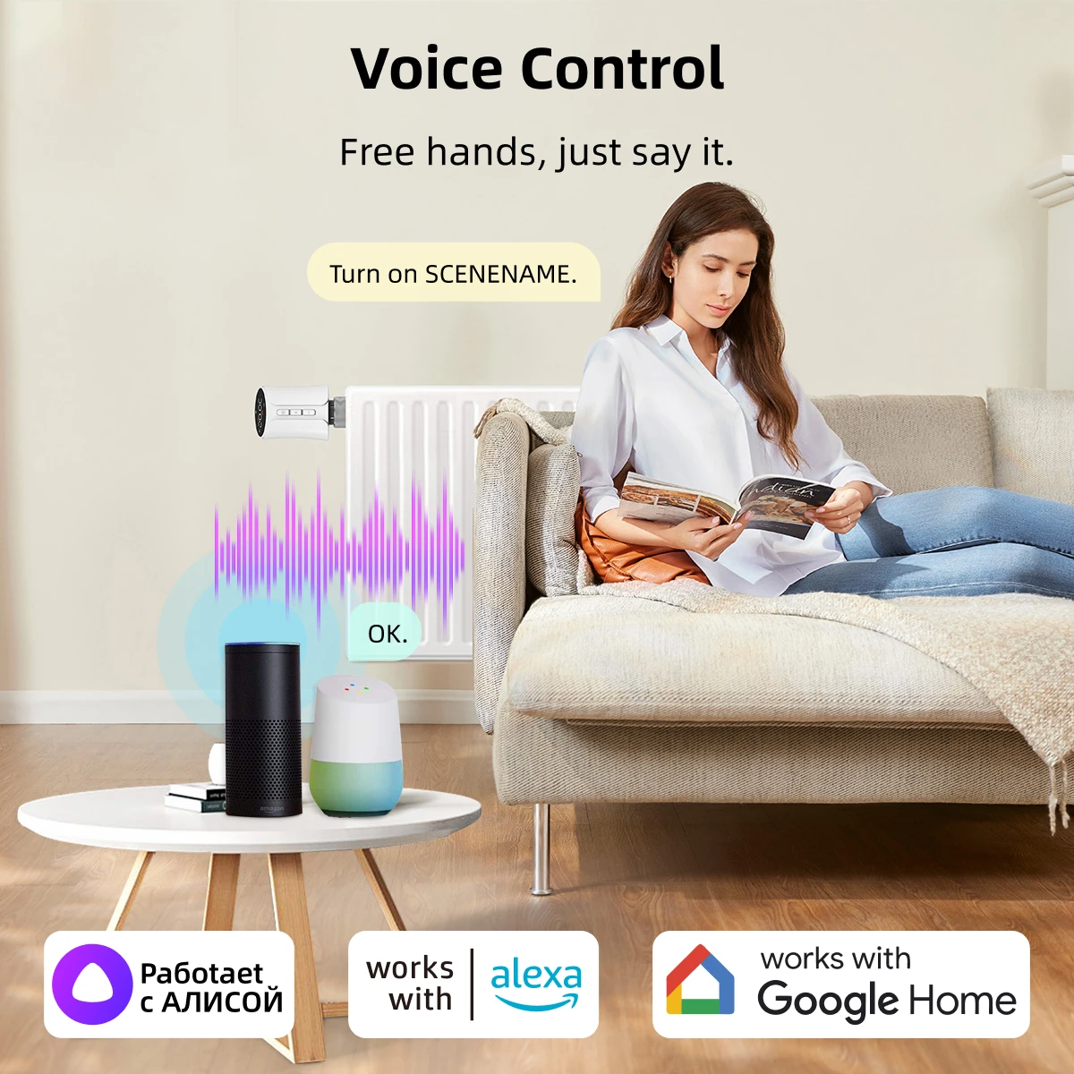 Intelligenter WiFi-Zigbee-Thermostat Tuya Thermostatisches Heizkörperventil Fußbodenheizungs-Temperatursensor APP-Fernbedienung Thermostatkopf Sprachsteuerung Alexa Google Home Yandex Alice – Detail 5