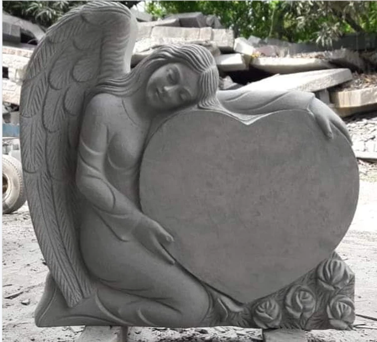 تخصيص مقبرة القبر الجنازة المجنح ملفوفة على شكل قلب أحجار الرخام شواهد القبور وأحجار القبور