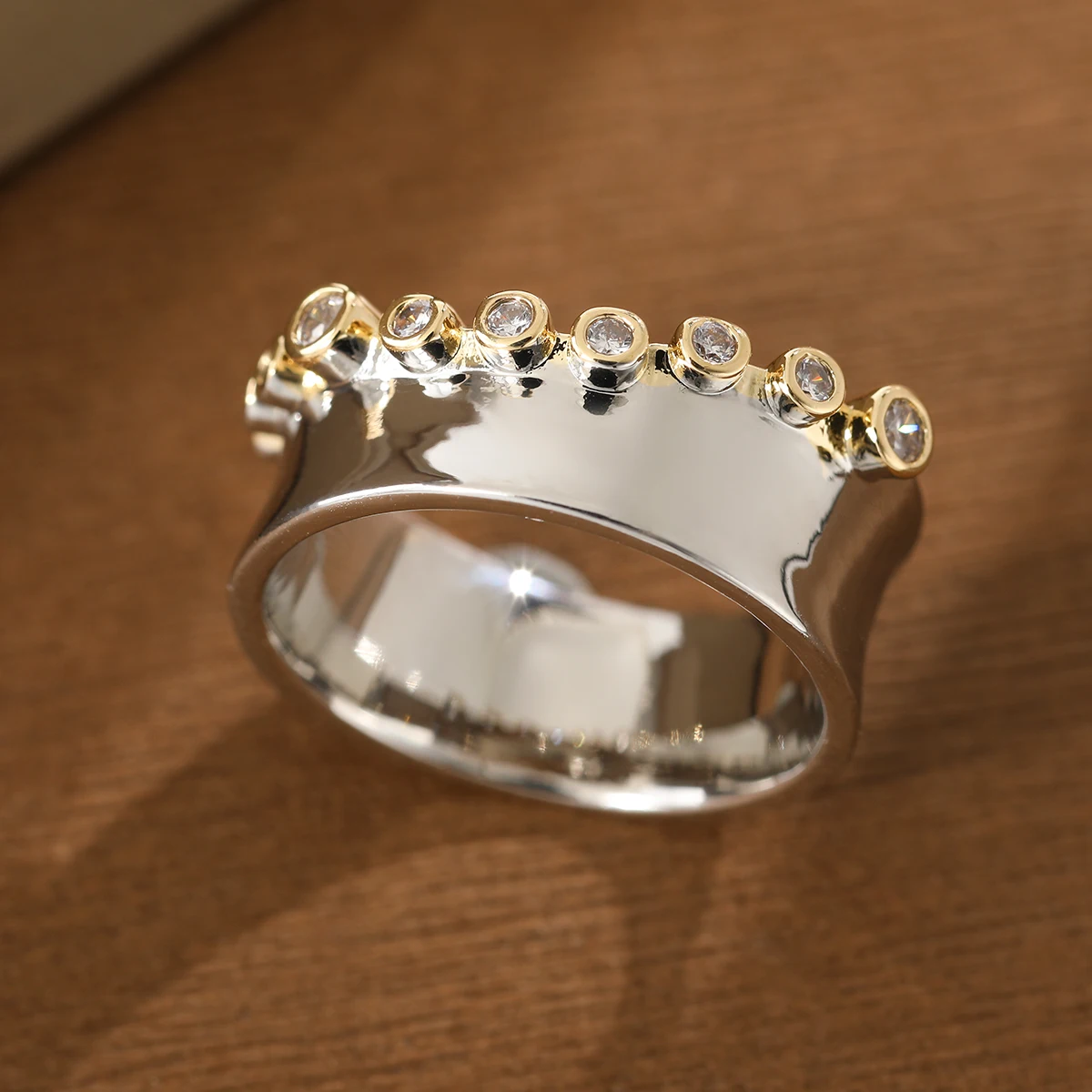 Cincin Batu Permata Asimetris - Women Fashion Hub ulasan dan harga