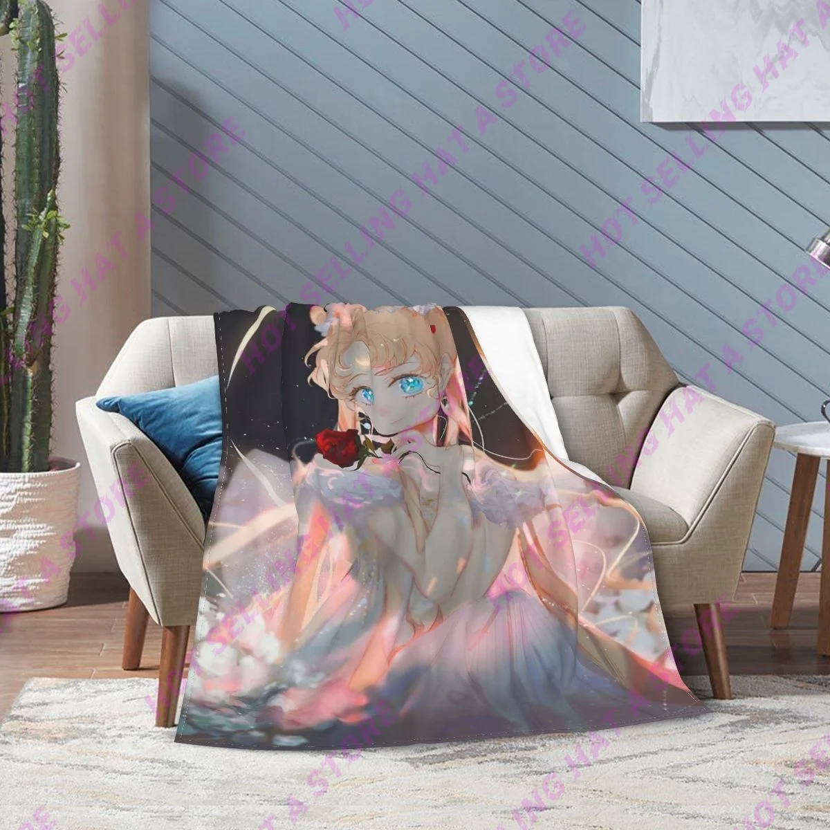 

NEW Anime SailorMoons Blanket for Bedroom Sofa Blanket Star Pattern Blanket Flannel Blanket Color Home Decor throw blankets