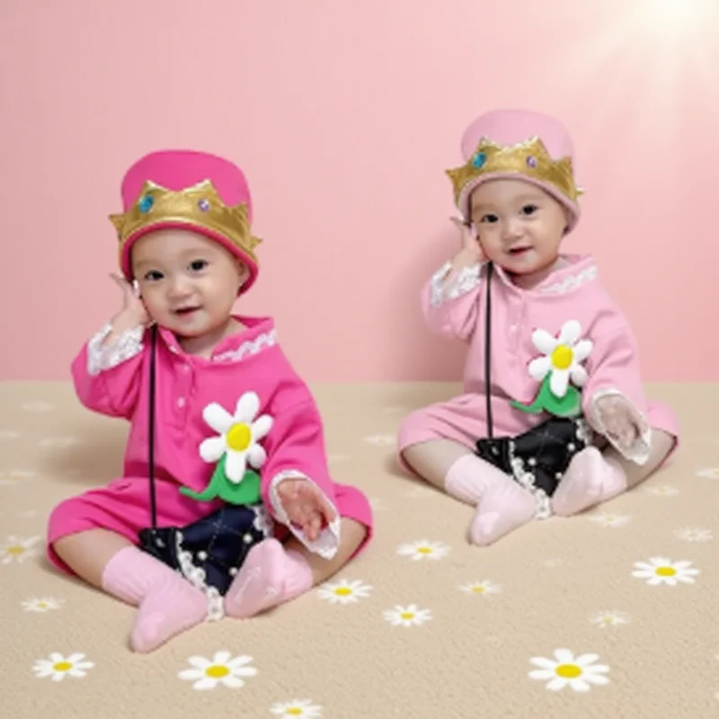 

Корейская одежда для маленьких девочек, комбинезон с героями мультфильмов GD, костюм для вокального концерта, боди с 3D украшением в виде короны, комплекты шляп, праздничные милые комбинезоны