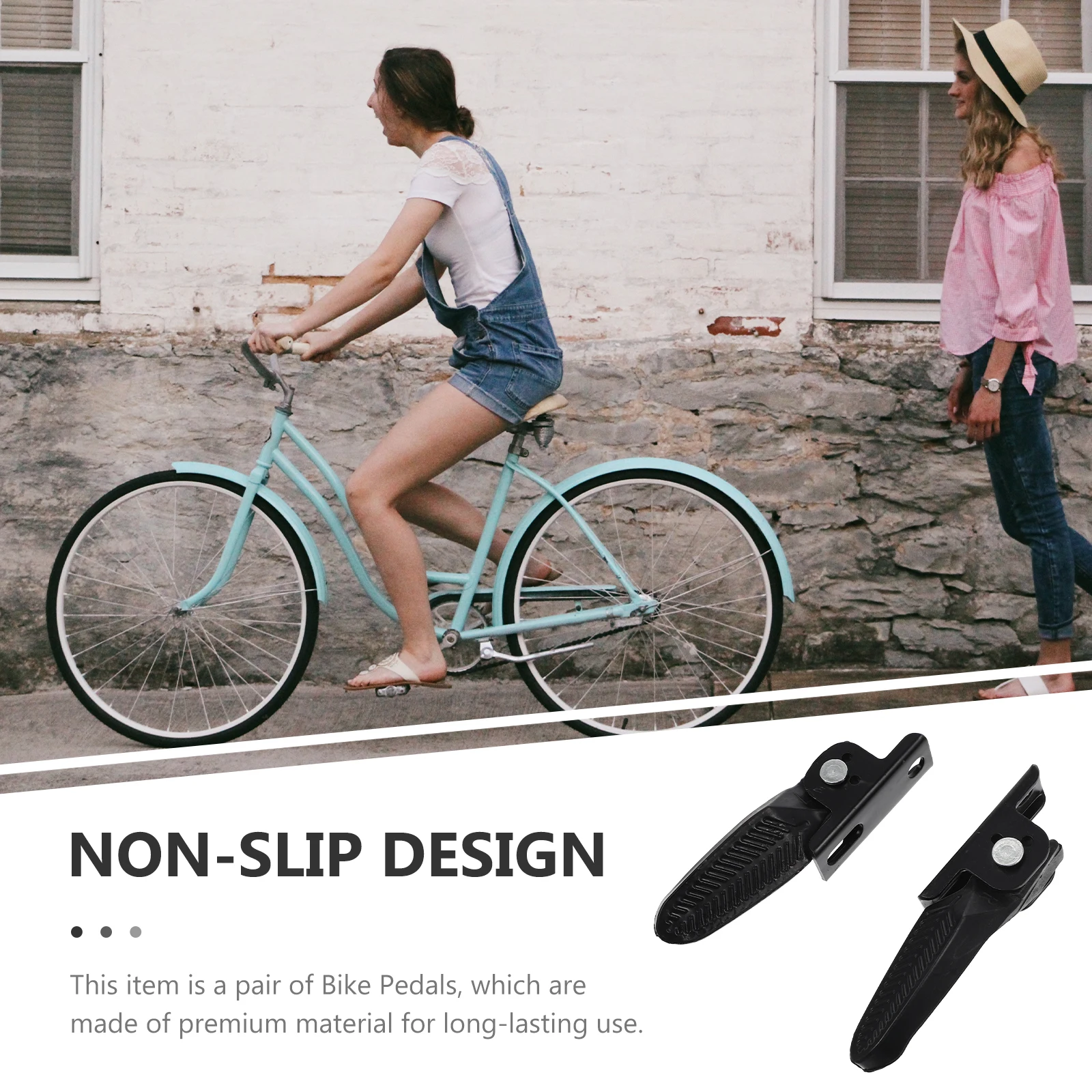 

Electric Bike Rear Seat Pedals Black Pair Folding Mountain Pegs Anti Skid Nylon Suitable Family Riding Gifts