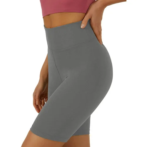 Pantaloncini da yoga a vita alta da donna Fitness Corsa Ciclismo Pantaloncini leggings neri a cinque quarti traspiranti ad asciugatura rapida