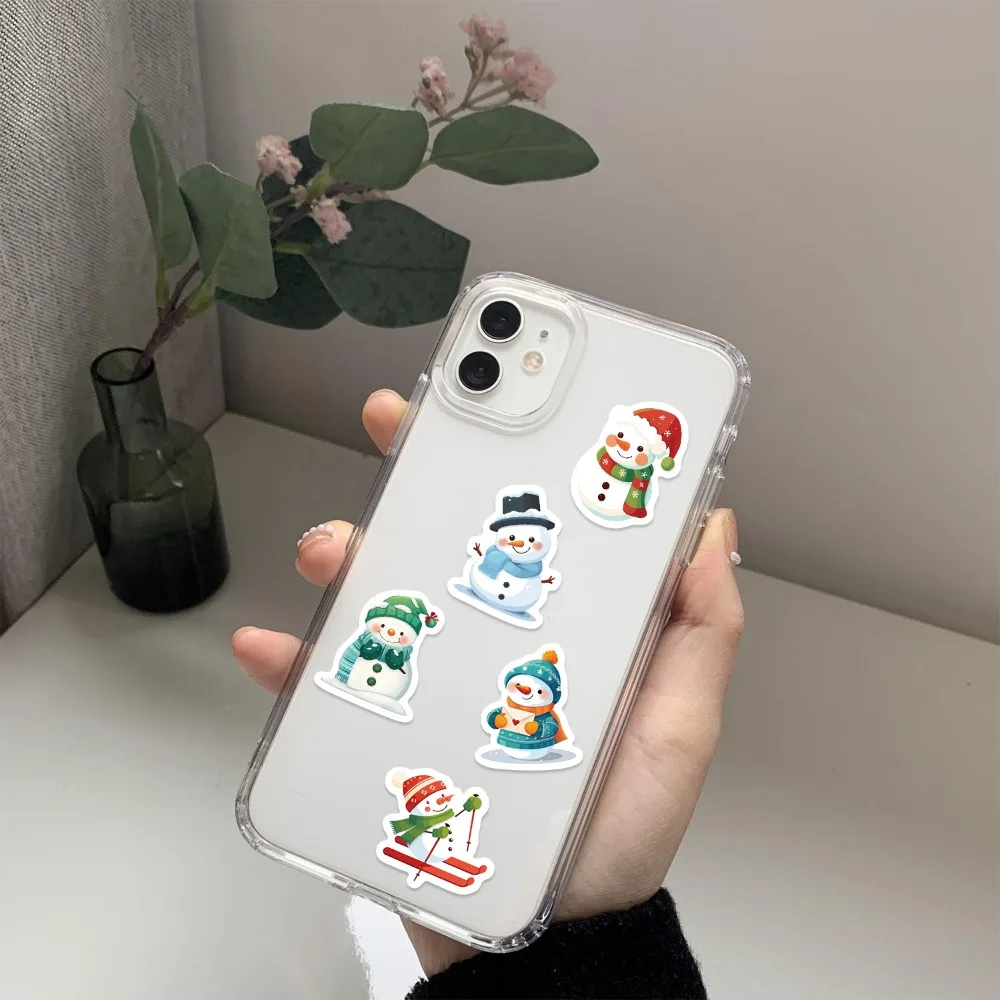 500PCS/Roll Snowman Christmas Stickers DIY Scrapbook Journal Envelope Sealing Computer Phone Sticker Reward Children Gift