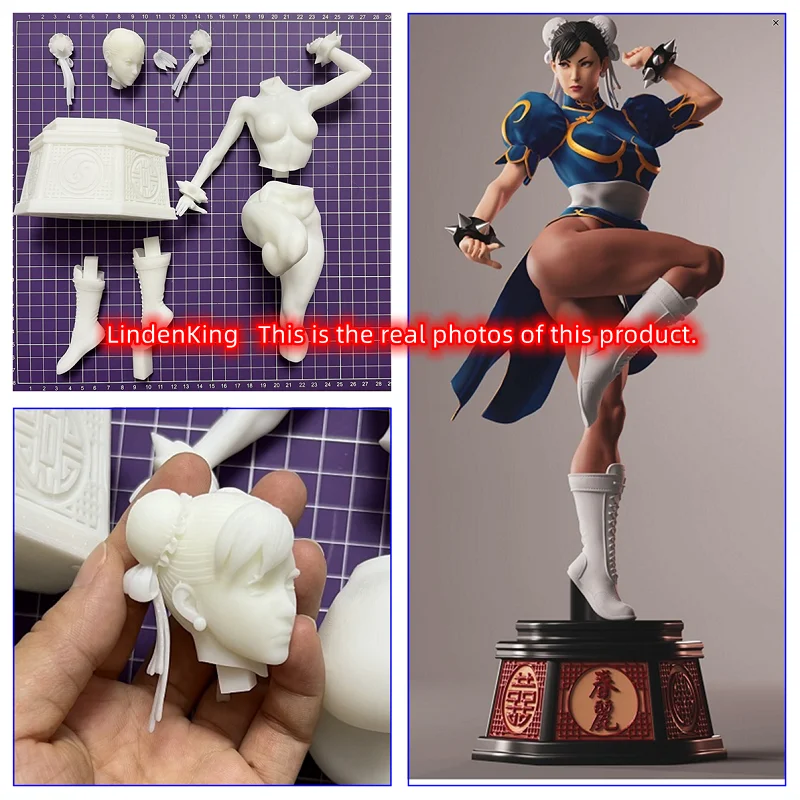 

LindenKing A621 3D Resin Garage Chun Li Figure Kit GK Model Unpainted White-Film Collection To Painter no color