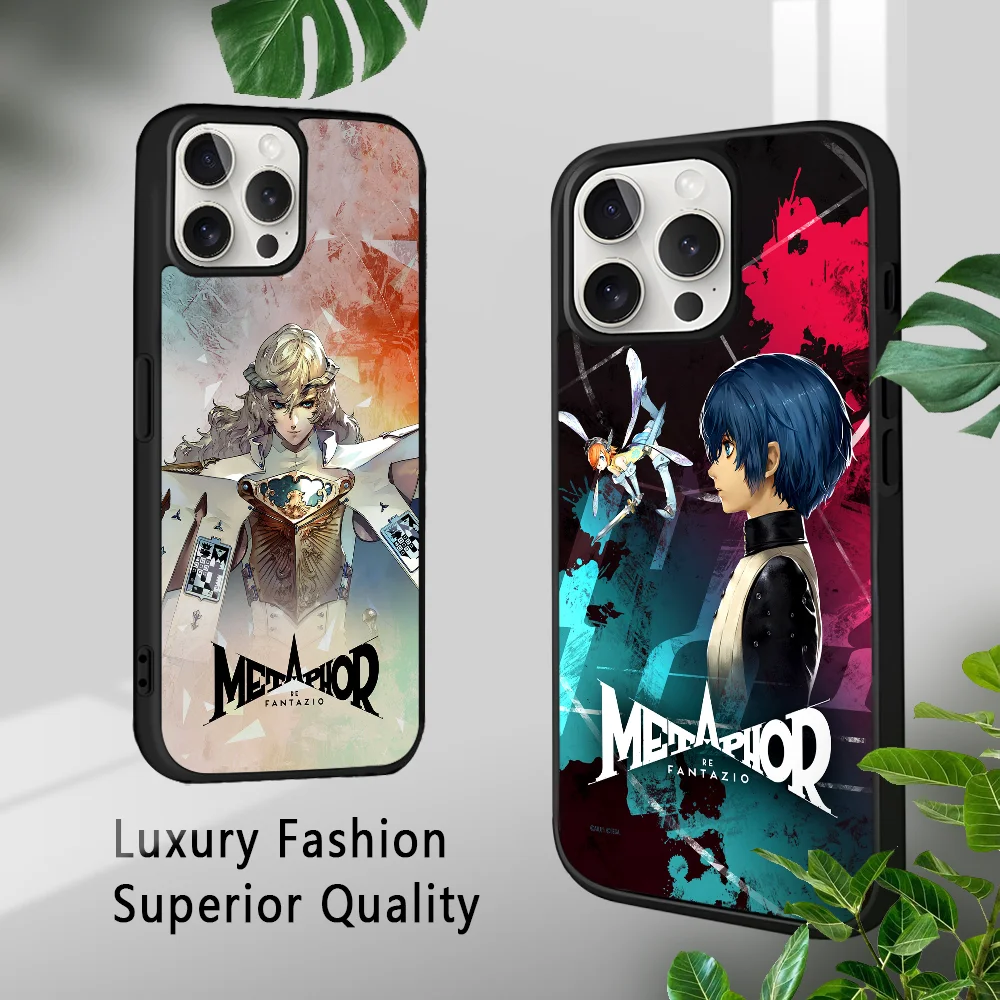 Juego M_Metaphor R_ReFantazioS Funda de teléfono para iPhone 16 15 14 13 12 11 Pro Xs Max Mini Plus Celulares Funda dura