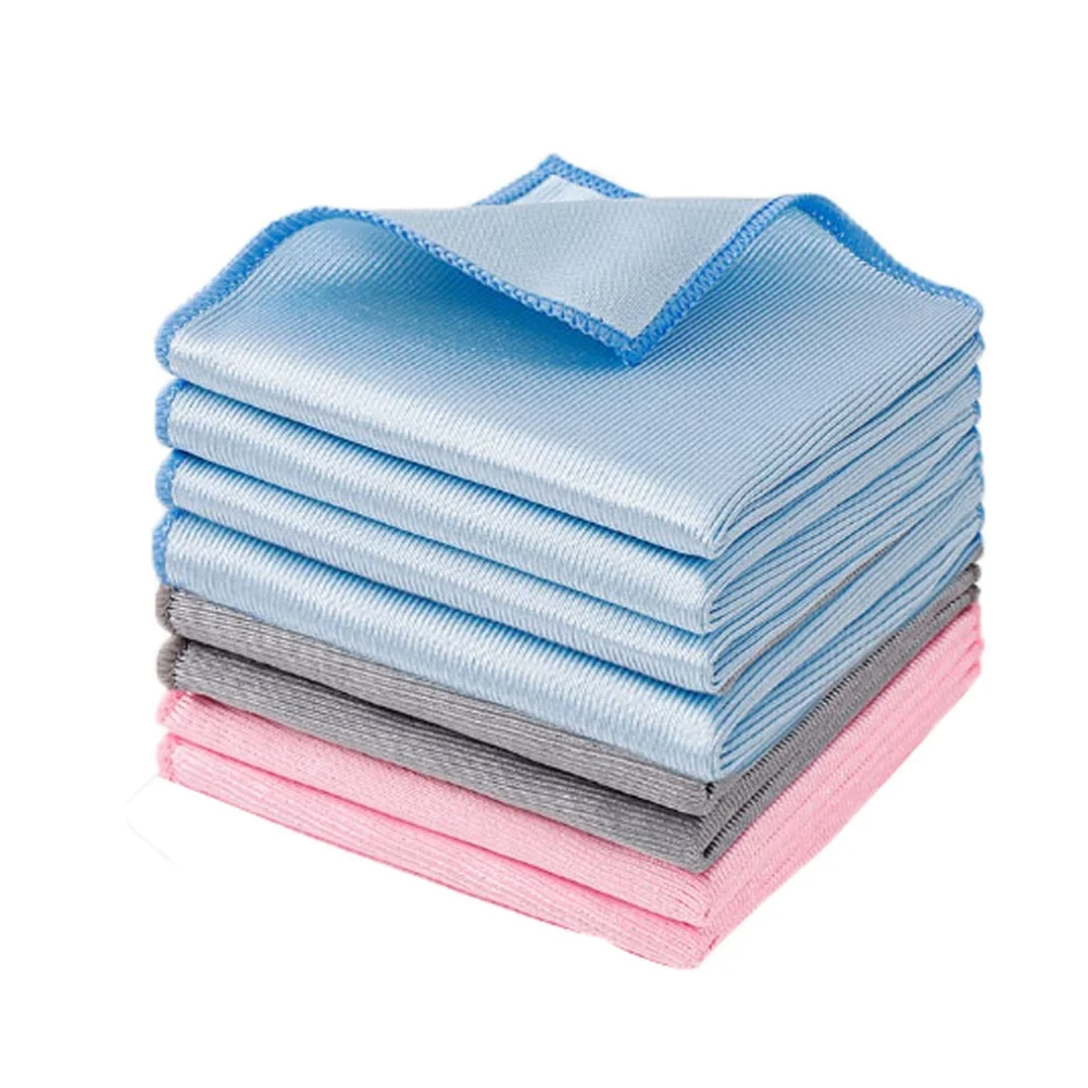 8pcs 40x40cm Mirror Cleaning Cloths Thickened Lint Free Superfine Fiber for Windows Glass Kitchen Cabinets Tableware