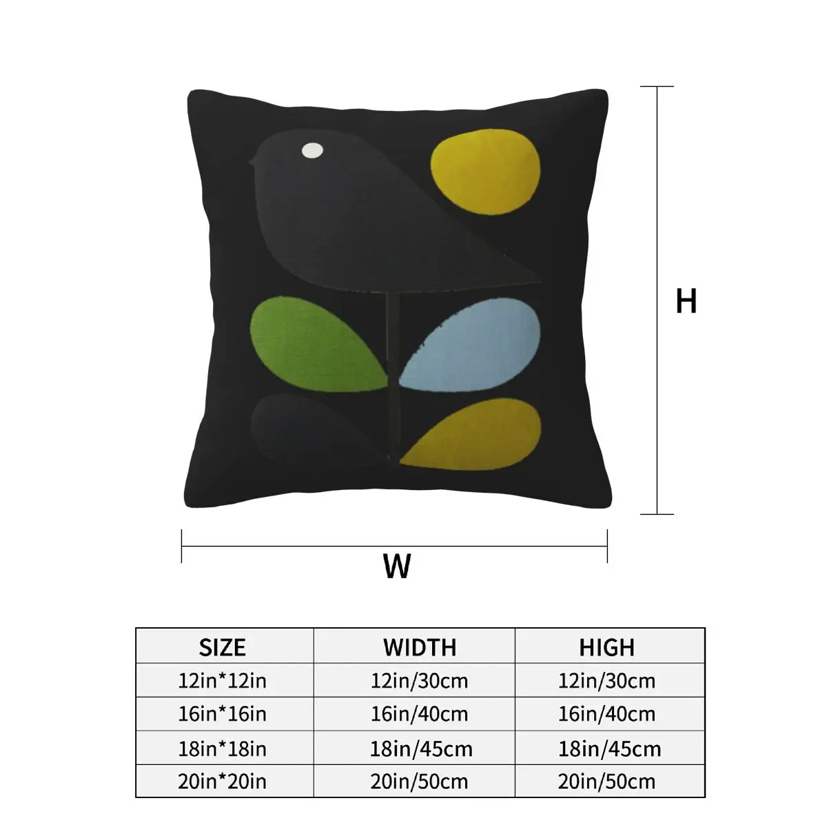 Orla Kiely Multi Stem Colorful Fabric 2 pcs Square Pillowcase Pillow Cover Cushion Comfort Throw Pillow for Home Living Room