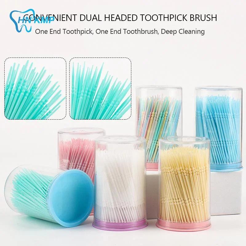 

300/Pcs Toothpick Brush Plastic Toothpick Double Head Disposable Household Interdental Brush Teeth Picking Dental Floss