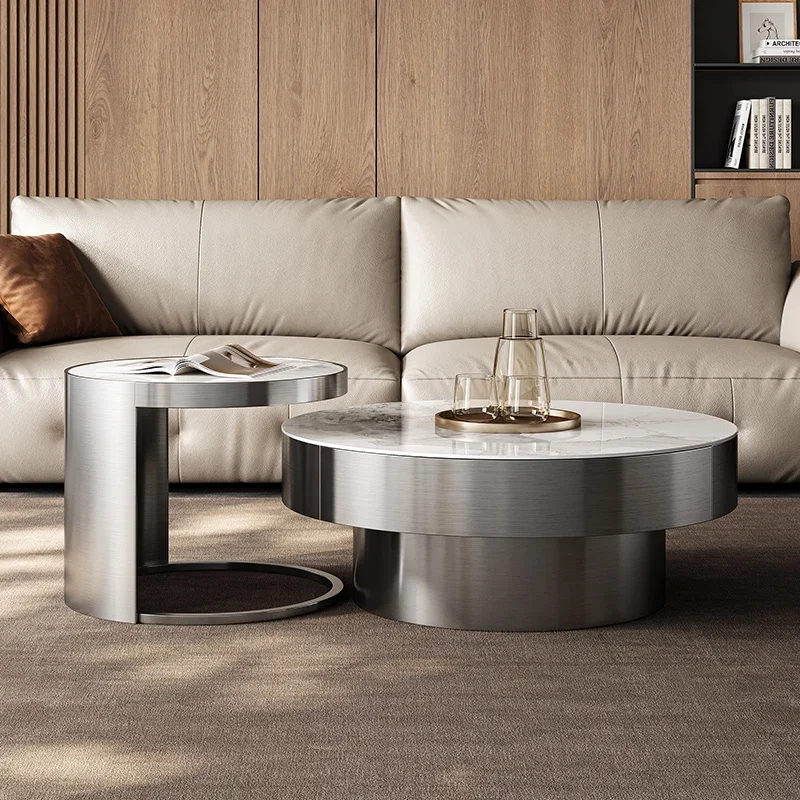 Rock Tea Table Minimalist Italian Home Designer Minimalist Modern High-end Circular Light Luxury Small Tea Table