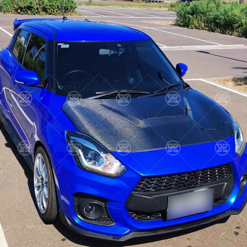 For Suzuki SWIFT Sport ZC33S Carbon Fiber Hood Automotive Front Hood Racing Style Vents Radiator Hood Exterior upgrade Body Kit